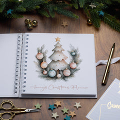 Personalised Christmas Planner Book With Decorative Baubles