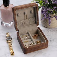 Luxury Wooden Personalised Initial Jewellery Box Gift For Her