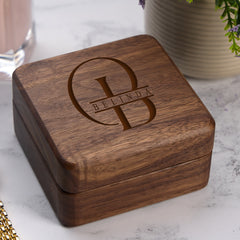 Luxury Wooden Personalised Initial Jewellery Box Gift For Her