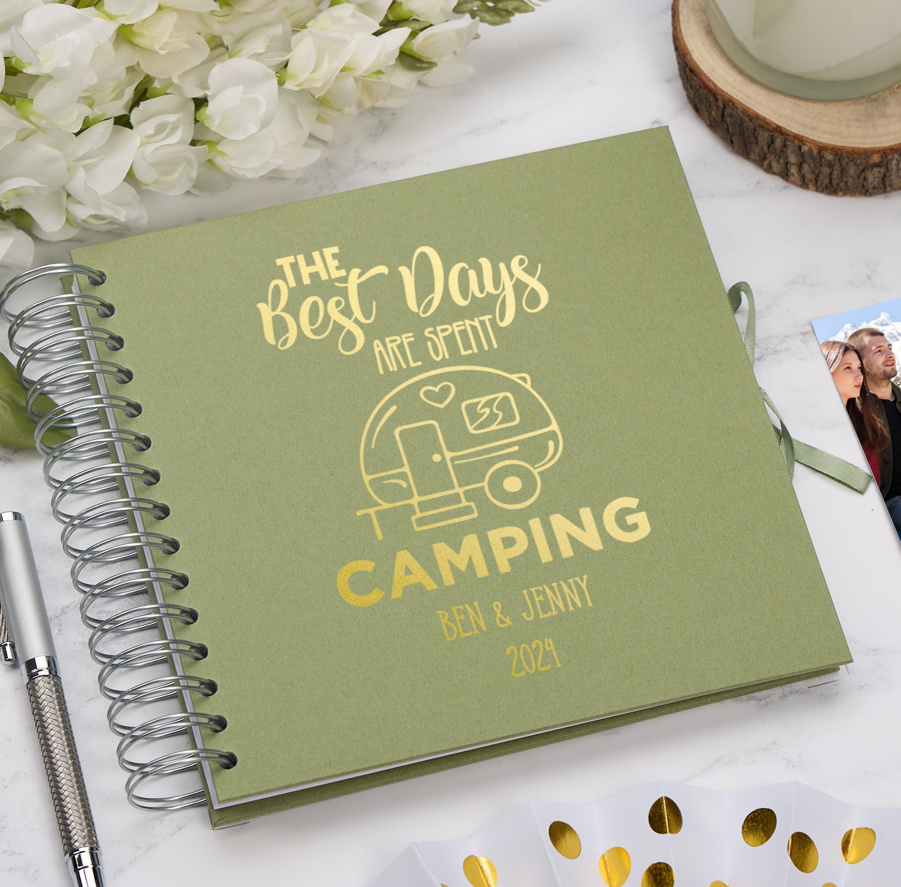 Personalised Gone Camping Travel Journal Album Multiple Colour Scrapbook