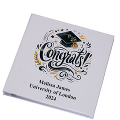 Personalised Graduation Photo Album With Linen Cover Congrats! Design