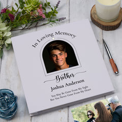 Personalised Linen Funeral Remembrance Condolence Memorial Album With Photo