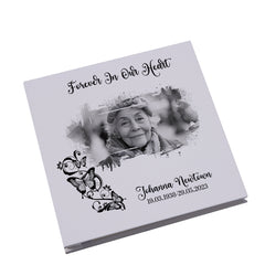 Personalised Large Linen Funeral Condolence Memorial Butterflies Album With Photo