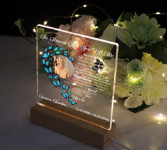 Personalised Photo Memorial Lamp Night Light Condolence Sympathy Gift Heart Butterfly