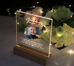 Personalised Grandpops Photo Memorial Lamp Night Light Condolence Sympathy Gift