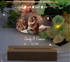 Personalised Just You And Me Photo Night Light Bedroom Love Couple Gift