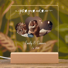 Personalised Just You And Me Photo Night Light Bedroom Love Couple Gift