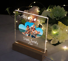 Personalised This is Us Photo Night Light Bedroom Love Family Gift