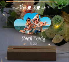 Personalised This is Us Photo Night Light Bedroom Love Family Gift