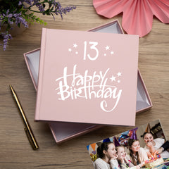 13th Birthday Pink Photo Album Gift For Her 50 x 6" x 4" Photos