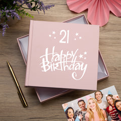 21st Birthday Pink Photo Album Gift For Her 50 x 6" x 4" Photos