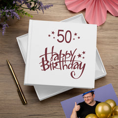 50th Birthday White Photo Album Gift For Him Or Her 50 x 6x4 Photos