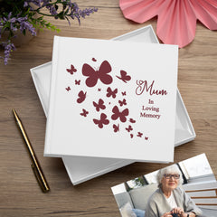 Mum In Loving Memory White Butterfly Photo Album For 50 x 6 by 4 Photos