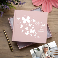 Nan In Loving Memory Pink Butterfly Photo Album For 50 x 6 by 4 Photos