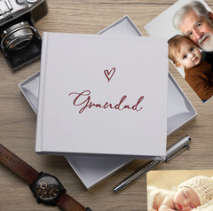 Grandad White Photo Memory Album Gift With Heart For 50 x 6 by 4 Photos