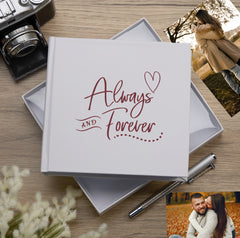 Always and Forever Love Wedding or Anniversary White Photo Picture Album 50 x 6"x4"