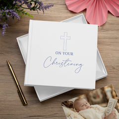 Christening Gift White Photo Album With Cross For 50 x 6 by 4 Photos