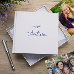 Auntie White Photo Album With Leaf Design For 50 x 6 by 4 Photos