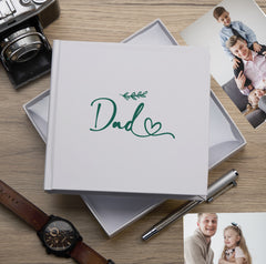 Dad White Photo Album With Leaf Design For 50 x 6 by 4 Photos