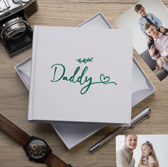 Daddy White Photo Album With Leaf Design For 50 x 6 by 4 Photos