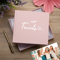 Friends Pink Photo Album With Leaf Design For 50 x 6 by 4 Photos