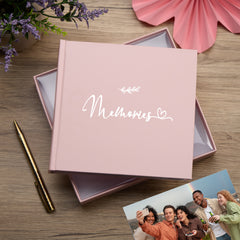 Memories Pink Photo Album With Leaf Design For 50 x 6 by 4 Photos