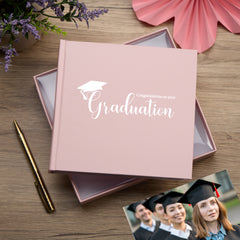 Pink Graduation Photo Album For 50 x 6 by 4 Photos