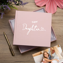 Daughter Pink Photo Album With Leaf Design For 50 x 6 by 4 Photos