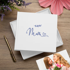 Mum White Photo Album With Leaf Design For 50 x 6 by 4 Photos