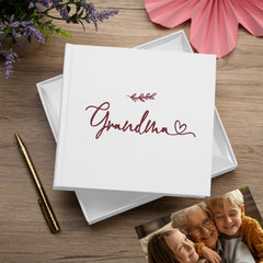 Grandma White Photo Album With Leaf Design For 50 x 6 by 4 Photos