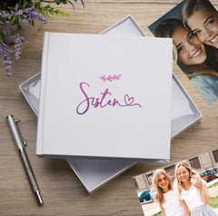 Sister White Photo Album With Leaf Design For 50 x 6 by 4 Photos