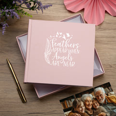 Feathers Appear Pink Memorial Remembrance Photo Album For 50 x 6 by 4 Photos