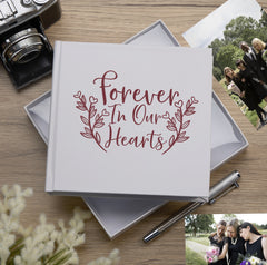 Forever In Our Hearts White Memorial Remembrance Photo Album 50 x 6 by 4 Photos