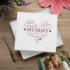 Mummy Word Heart White Photo Picture Album 50 x 6"x4"