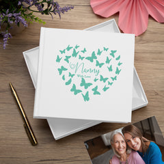 Nanny With Love White Photo Album Gift With Butterflies 50 x 6" x 4" Photos