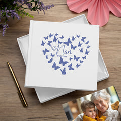 Nan with love White Photo Album Gift With Butterflies 50 x 6" x 4" Photos