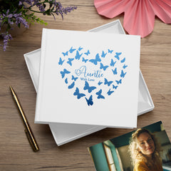 Auntie with love White Photo Album Gift With Butterflies 50 x 6" x 4" Photos