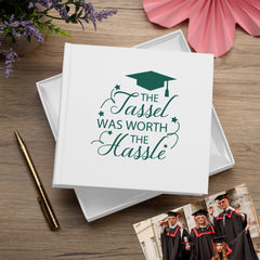 The Tassel Was Worth The Hassle White Graduation Photo Album Gift For 50 x 6 by 4 Photos