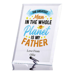 Personalised My Father Trophy Plaque Gift With Colour Print