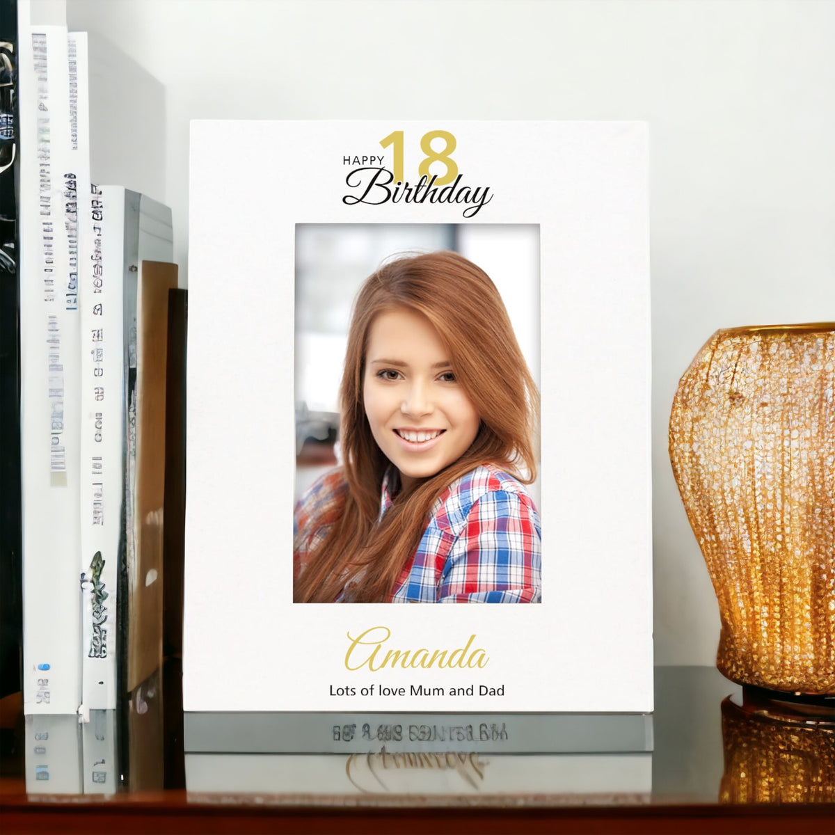 Personalised 18th Birthday Photo Frame Portrait With Name and Sentiment