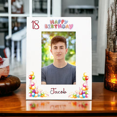 Personalised Colourful 18th Birthday Photo Frame Portrait With Name