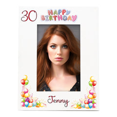 Personalised Colourful 30th Birthday Photo Frame Portrait With Name