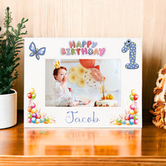 Personalised My First Birthday Photo Frame Landscape Boy's 1st Keepsake