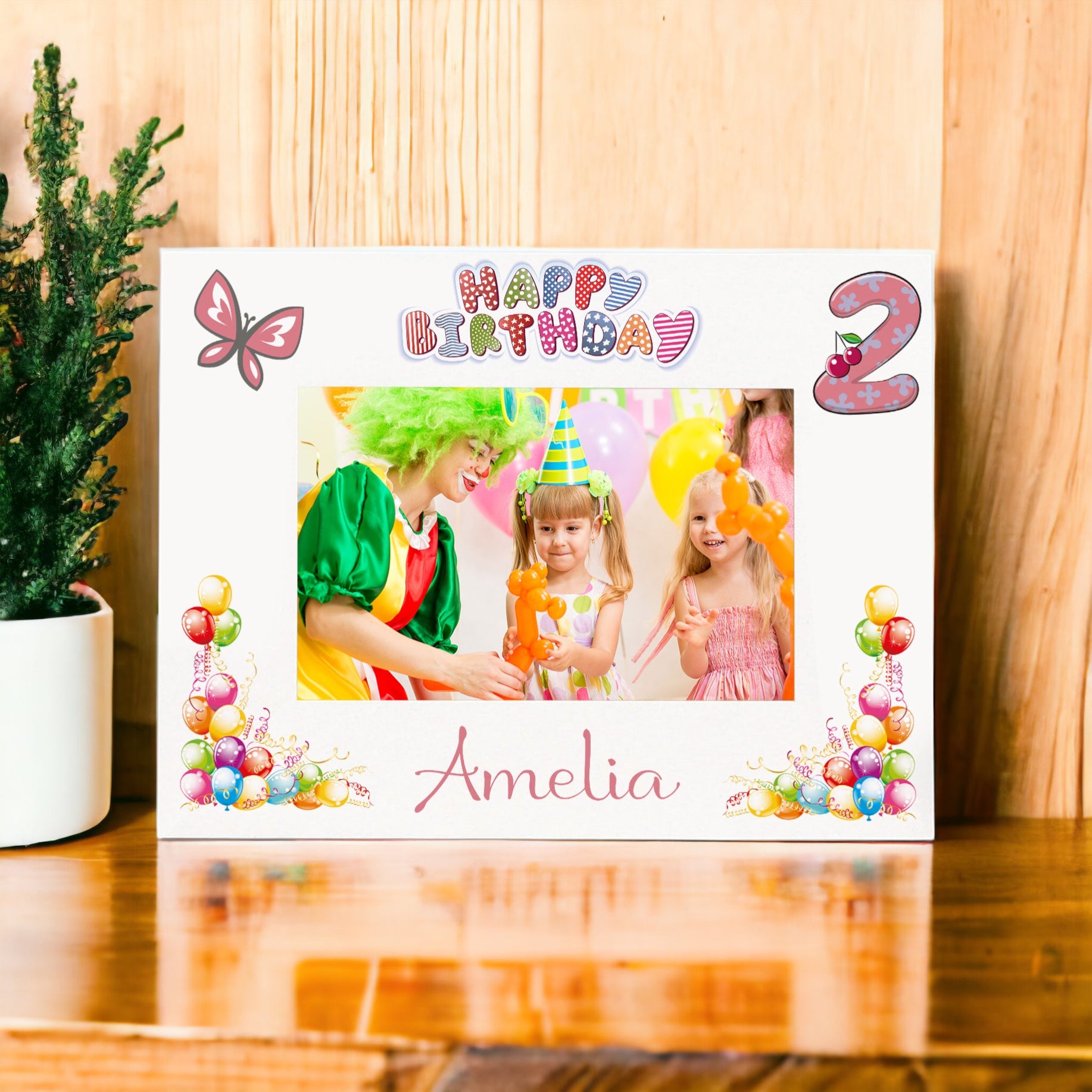 Personalised My Second Birthday Photo Frame Landscape Girl's 2nd Keepsake