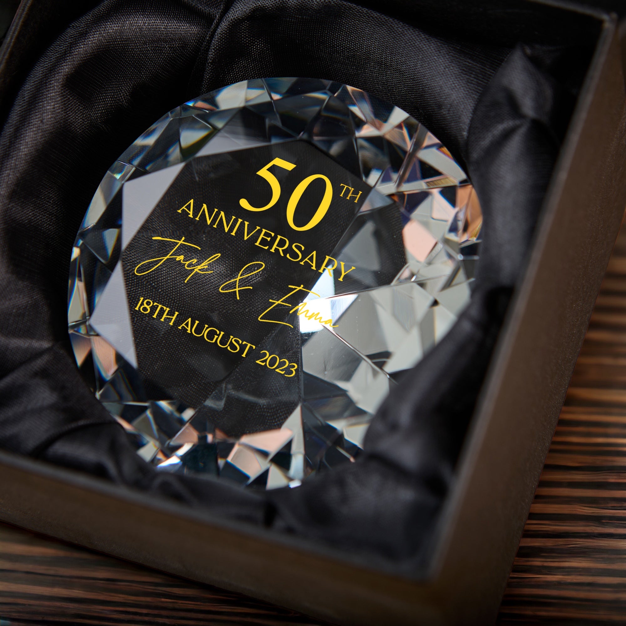 Personalised 50 Years Wedding Anniversary Romantic Gift Crystal Diamond