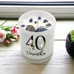 Personalised Gift For 40th Birthday Candle Boxed Floral Variety of Fragrances