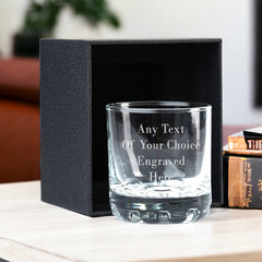 Personalised Engraved Whiskey Glass with Dimple Foot Any Message