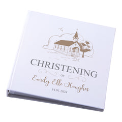 Large Book Bound Personalised Christening Photo Album With Church