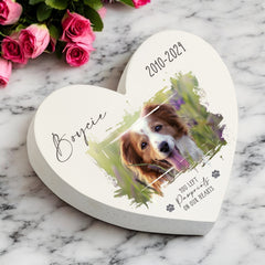 Personalised Pet Memorial Sympathy Heart Gift With Photo