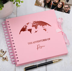 Personalised Pink  Adventures Holiday Love Scrapbook Photo Album